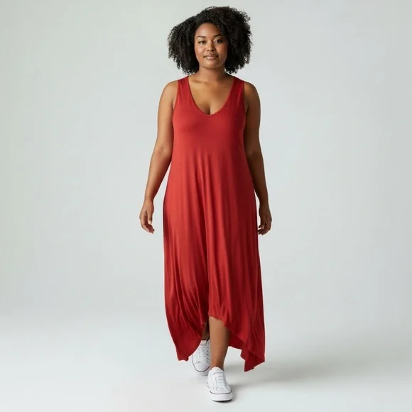 Kate & Mallory Women’s Vibrant Red Sleeveless Garment Maxi Dress Size XL NWOT - Picture 1 of 6